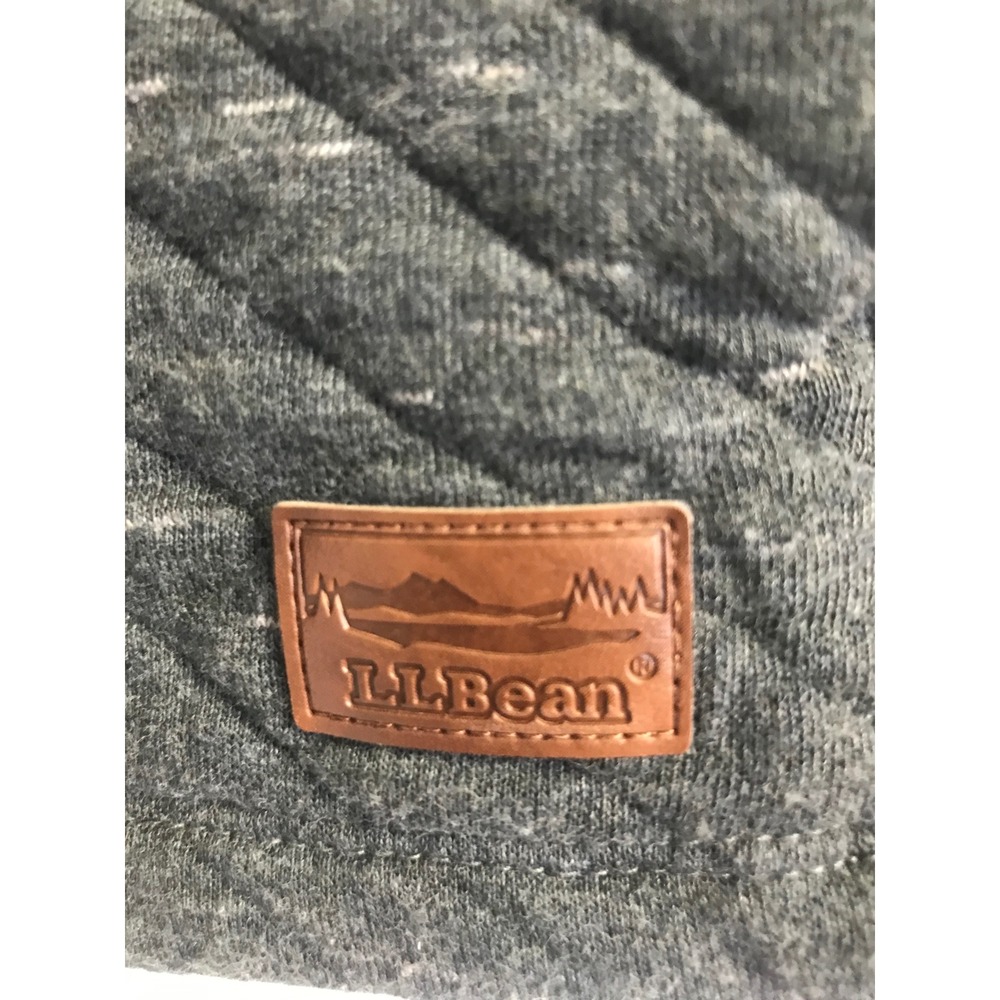LL Bean Womens Small Petite Quilted Funnel Neck Pullover Charcoal‎ Gray Heather - Picture 2 of 6
